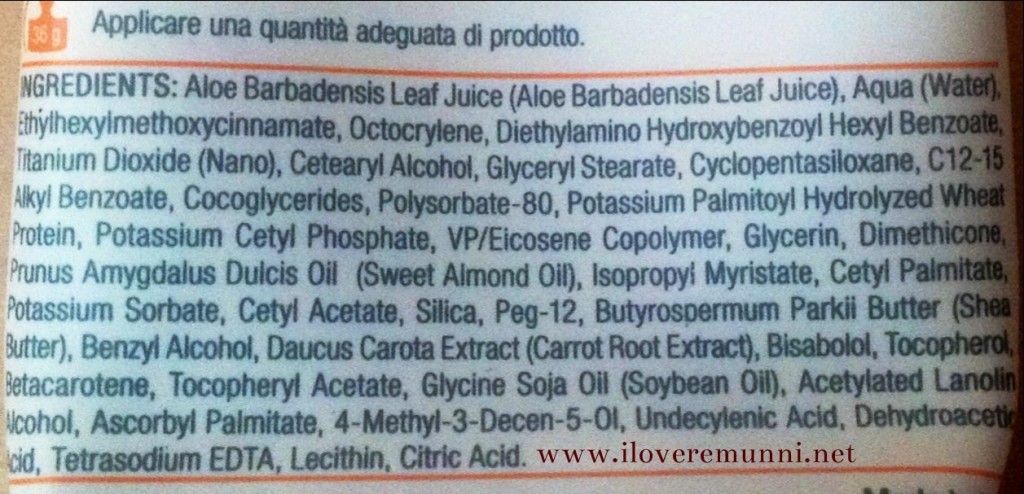 Inci-equilibra-crema-solare-aloe-spf-50-opinione-recensione