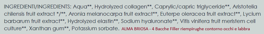 ALMA-BRIOSA-inci-filler-riempirughe-contorno-occhi-labbra-4BACCHE-opinioni-recensione