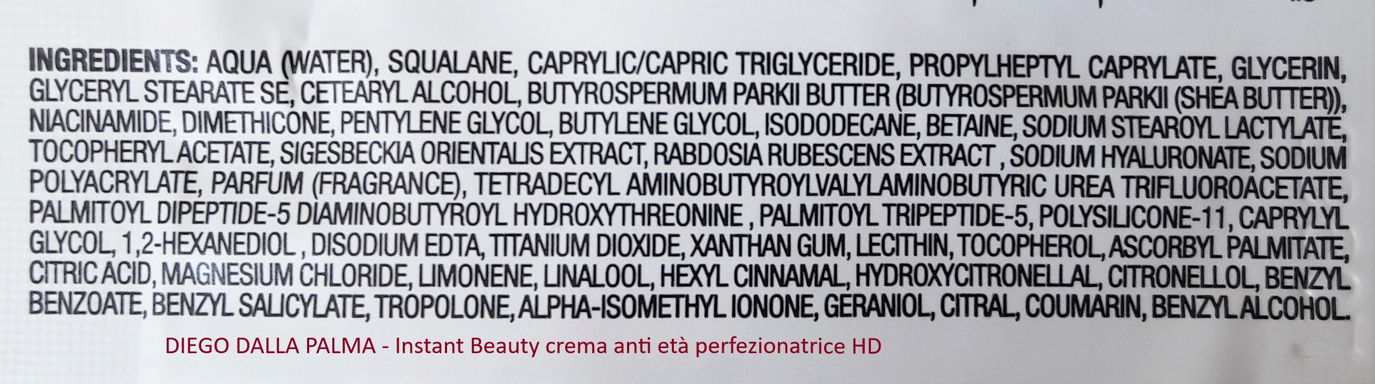 DIEGO-DALLA-PALMA-inci-Instant-Beauty-crema-perfezionatrice-HD-opinioni-recensione