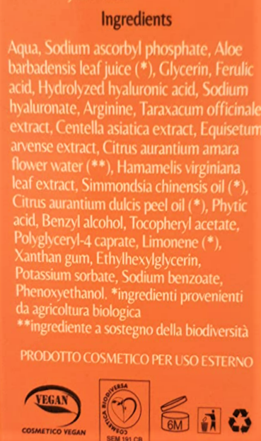 FLORENCE - siero viso con vitamina C - opinione e INCI